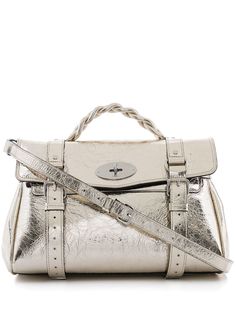 Mulberry crushed-effect metallic Alexa bag