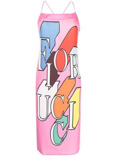 Fiorucci платье-комбинация миди с логотипом