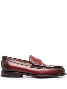 Santoni polished leather loafers