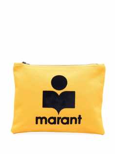 Isabel Marant Nettia logo-printed clutch