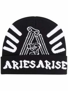 Aries intarsia-knit logo beanie