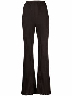 M Missoni pleated wool-blend flare trousers