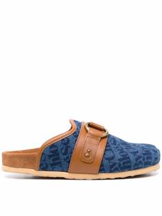 See by Chloé logo-print round toe mules