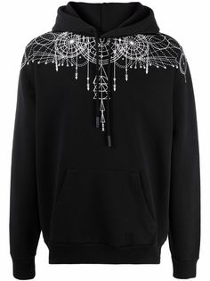 Marcelo Burlon County of Milan ASTRAL WINGS REGULAR HOODIE BLACK WHITE
