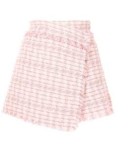 MSGM tweed asymmetric-wrap skort