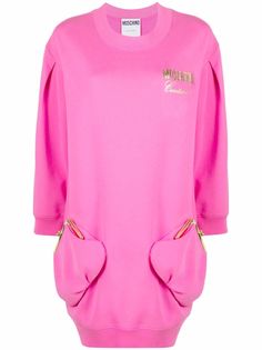 Moschino платье-толстовка с декорированными карманами