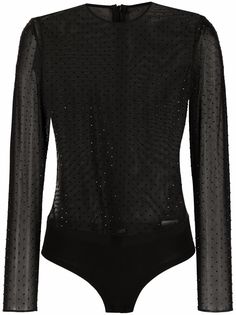 Les Hommes crystal polka-dot print body