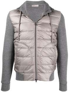 Herno contrast-panel hooded down jacket