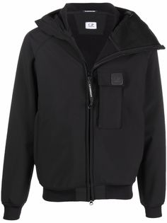 C.P. Company logo-patch zip-up hooded jacket