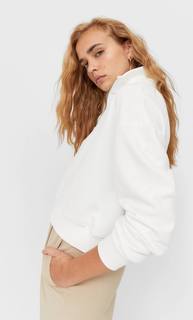 Stradivarius Худи С Молнией Цвет Небеленого Полотна S