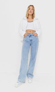 Stradivarius Пуховик С Капюшоном Белый Xs