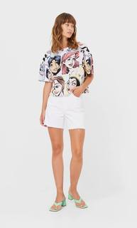 Stradivarius Футболка С Принтом Disney Белый Xl