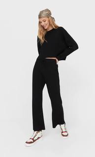 Stradivarius Укороченный Свитер Черный L
