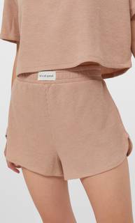 Stradivarius Пижамные Шорты Из Рифленой Ткани Цвет Камня M