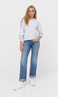 Stradivarius Базовая Толстовка С Декоративными Швами Пестро-Серый Xs