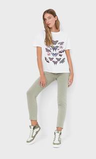 Stradivarius Футболка Botanical Белый Xl