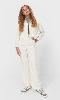 Stradivarius Бесшовная Футболка С Высоким Воротником Хаки Xl
