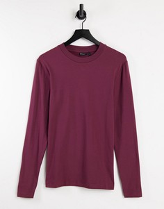 Бордовая футболка облегающего кроя ASOS DESIGN-Красный
