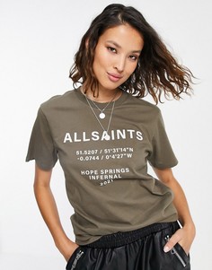Коричневая футболка с логотипом AllSaints-Коричневый цвет