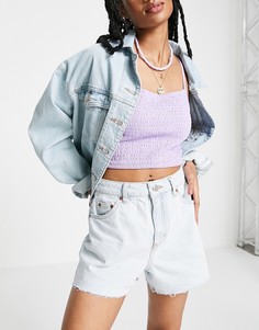 Выбеленные шорты в винтажном стиле Topshop Premium-Голубой