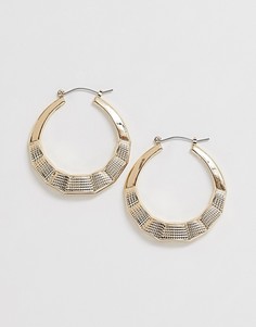 Золотистые серьги-кольца в винтажном стиле с плетеным эффектом ASOS DESIGN-Золотой