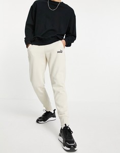 Трикотажные брюки песочного цвета с логотипом Puma Essentials-Нейтральный