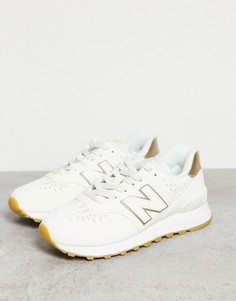 Белые кроссовки New Balance 574-Белый