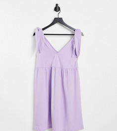 Сиреневое платье мини с присборенной юбкой и завязками на плечах ASOS DESIGN Maternity-Фиолетовый цвет