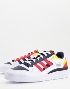 Белые низкие кроссовки в университетском стиле adidas Originals Forum-Белый
