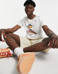 Белая футболка с принтом динозавра adidas Originals-Белый