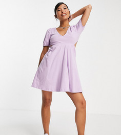 Сиреневое платье мини с вырезом на спинке ASOS DESIGN Petite-Фиолетовый цвет