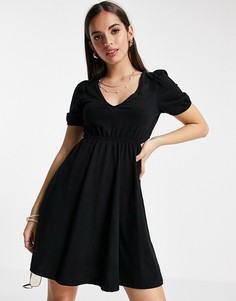 Черное платье мини с вырезом на спине ASOS DESIGN-Черный цвет