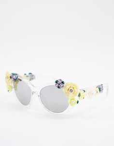 Солнцезащитные очки в прозрачной оправе с декоративной отделкой цветами Jeepers Peepers-Multi