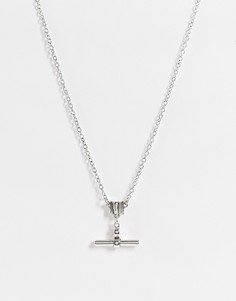 Серебристое ожерелье с Т-образной планкой Icon Brand-Серебристый