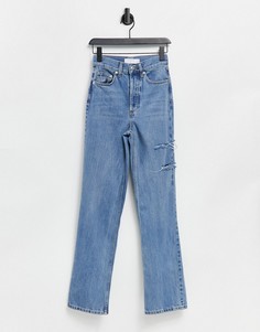 Выбеленные джинсы с декоративными разрезами Topshop Kort-Голубой