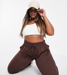 Oversized-джоггеры шоколадного цвета (от комплекта) ASOS DESIGN Curve-Коричневый цвет