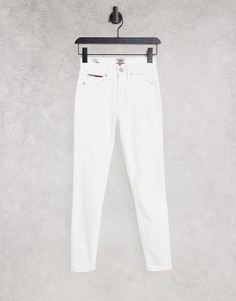 Белые зауженные джинсы с завышенной талией Tommy Jeans Sylvia-Белый