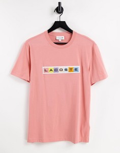 Футболка с логотипом Lacoste-Розовый цвет