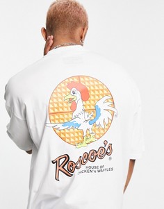 Белая oversized-футболка с принтом "Roscoes House of Chicken N Waffles" ASOS DESIGN-Белый