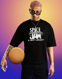 Черная футболка в стиле oversized с принтом спереди и сзади ASOS DESIGN Space Jam 2-Черный цвет