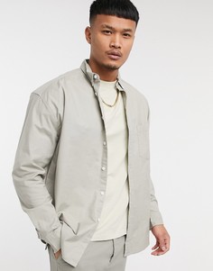 Бежевая оксфордская oversized-рубашка в стиле 90-х из органического хлопка ASOS Unrvlld Spply-Бежевый