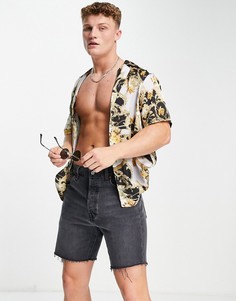 Черная рубашка с платочным узором River Island-Черный цвет