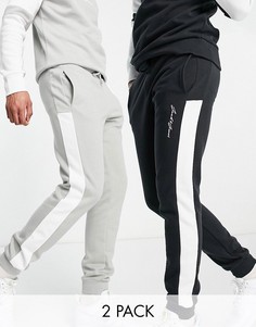 Черно-серые джоггеры в стиле колор-блок Jack & Jones Originals-Черный цвет