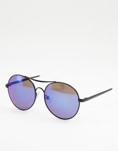 Круглые солнцезащитные очки с синими линзами Jeepers Peepers-Голубой