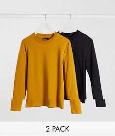Облегающий лонгслив ASOS DESIGN - Комплект из 2 шт.-Мульти