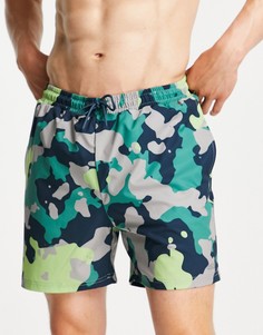 Спортивные шорты с камуфляжным принтом ASOS 4505-Разноцветный