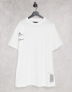 Белая двухслойная oversized-футболка с принтом Liquor N Poker-Белый