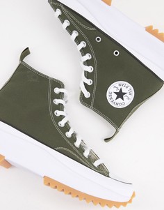 Высокие кеды цвета хаки Converse Run Star Hike-Зеленый цвет