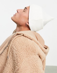 Белая шапка-бини в стиле oversized ASOS DESIGN-Белый