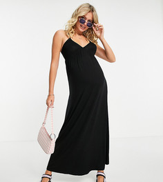 Черное платье макси с чашечками ASOS DESIGN Maternity-Черный цвет